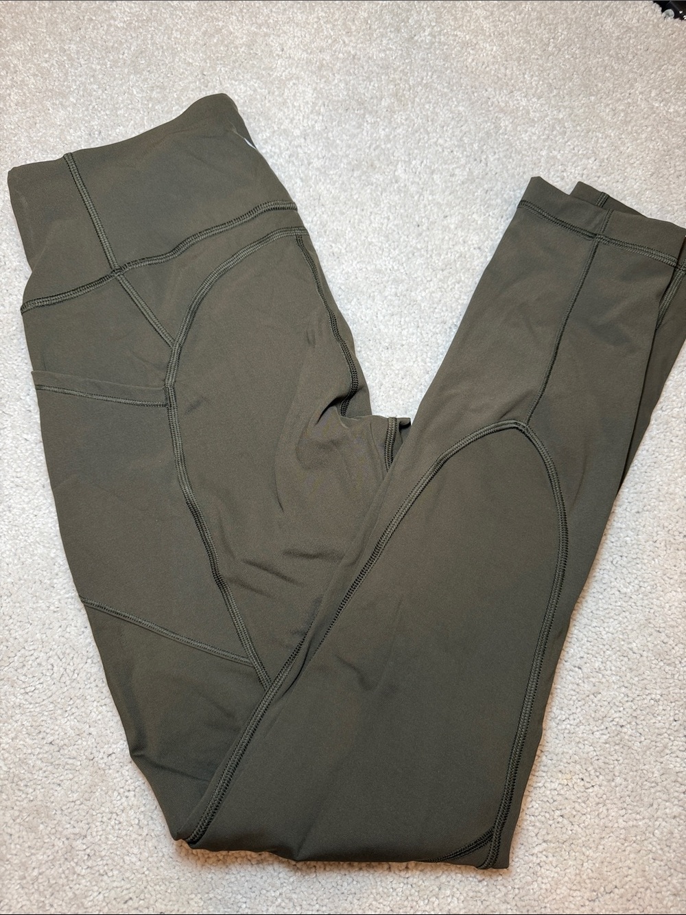 lululemon athletica Olive Green High-Waist Leggings